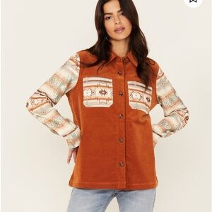 Shyanne orange corduroy shacket